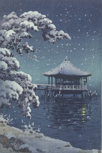 Pavilhão Flutuante na Katada, na neve de Koitsu Tsuchiya