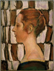Retrato de menina em perfil de Koloman Moser