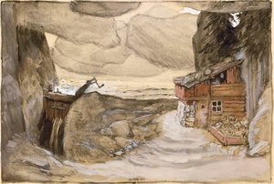 Cenografia da ópera Der Bergsee de Julius Bittner, 1910-1911. de Koloman Moser