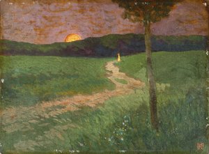 Noite de verão (óleo sobre tela) de Koloman Moser