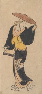 O ator Sanjo Kantaro como uma vida budista itinerante, ca. 1715. de Kondo Kiyoharu