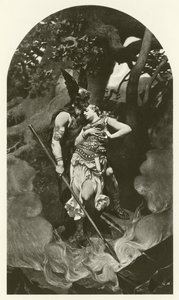 Wotan tira licença de Brunhild (gravura) de Konrad Dielitz