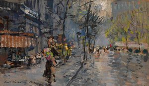 Uma rua em Paris, 1918 de Konstantin Alekseevich Korovin