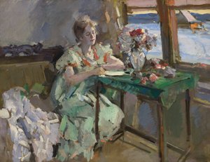Na Janela, 1918 de Konstantin Alekseevich Korovin