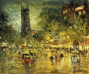 Cena de rua parisiense de Konstantin Alekseevich Korovin