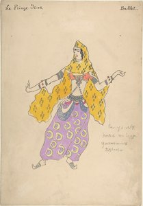 Garota Polovtsiana. Figurino da ópera Prince Igor de A. Borodin, 1909 de Konstantin Alekseevich Korovin