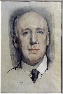 Retrato do Autor F. Sologub (1863-1927). Trabalho de Konstantin (Constantin) Andreyevich Somov (1869-1939), aguarela sobre papel de Konstantin Andreevic Somov