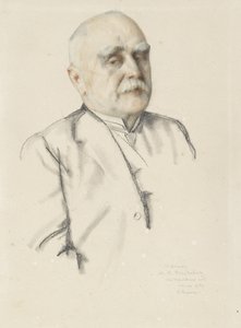 Retrato de Mikhail Vasil&39;evich Braikevitch, 1934 gGrafite e lápis coloridos, com coto sobre papel descolorido) de Konstantin Andreevic Somov