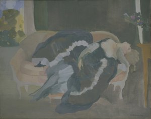 Jovem mulher dormindo de Konstantin Andreevic Somov