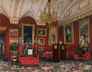 Interiores do Palácio de inverno. O Estudo da Grã-Princesa Maria Nikolayevna, final do século XIX.