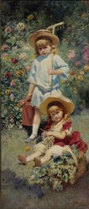 Retrato das crianças artistas, 1882 de Konstantin Egorovich Makovsky