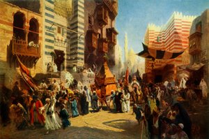 Retorno do tapete sagrado de Mekka ao Cairo, 1876, 1965. de Konstantin Egorovich Makovsky