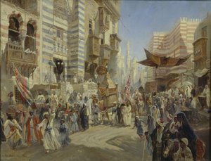 A entrega do tapete sagrado no Cairo, 1876 de Konstantin Egorovich Makovsky