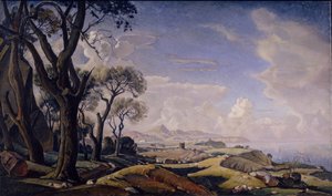 Paisagem com árvores, 1927 de Konstantin Fyodorovich Bogayevsky