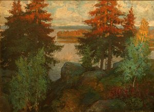Paisagem de outono, 1920 de Konstantin Ivanovich Gorbatov