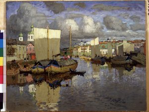 "Pskov" Peinture de Konstantin (Constantin) Gorbatov (1876-1945) 1919 Museu Estatal da Rússia, São Petersburgo