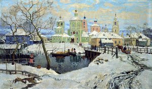 Pequena vila Torzhok, 1917. de Konstantin Ivanovich Gorbatov
