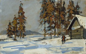 Paisagem de Inverno, início do século XX de Konstantin Korovin