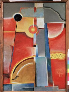 Construindo cores. (Construção Colorida). Pintura de Konstantin Konstantinovich Medunetsky Medunetsky (Medunetsky, Medunetsky) (1899-1935), óleo sobre tela de Konstantin Medunetsky