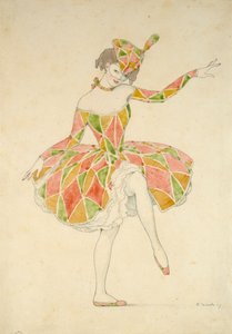 Desenho para o Traje de Anna Pavlova de Columbine em 