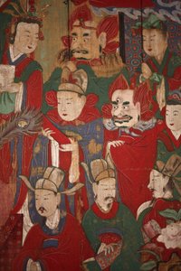 Byeonseong, o sexto rei do inferno (detalhe), 1798 de Korean School