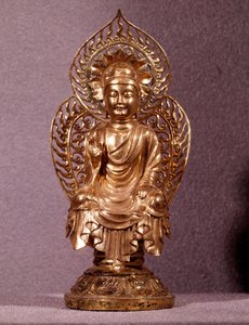 Coreen Art: Estatueta de Buda em ouro. Período Silla, século 8-10. Museu Nacional da Coréia de Korean School