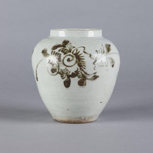 Jarra com desenho floral, dinastia Yi, 1392-1910 (cerâmica)