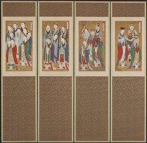 Cena Processional, Dinastia Choson (cor sobre papel e seda)