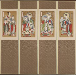Cena Processional, Dinastia Choson (cor sobre papel e seda)