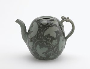 Jarro de vinho em forma de melão, período Koryo, segunda metade do século XII (cerâmica) de Korean School