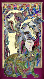 Colagem abstrata e colorida de animais de estimação