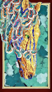 Cavalo em mosaico dourado de Kostyantin Malginov