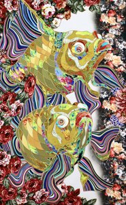 Peixe floral dourado e vibrante de Kostyantin Malginov
