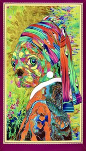 Cão com brinco de pérola extravagante de Kostyantin Malginov