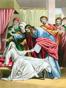 Cristo ressuscitando a filha de Jairo, governador da sinagoga, entre os mortos, c1860