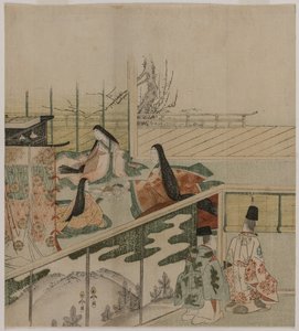 Damas da corte fazendo bonecas, década de 1790. de Kubo Shunman