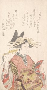 Cortesã com Ramo de Seri, século XIX. de Kubo Shunman