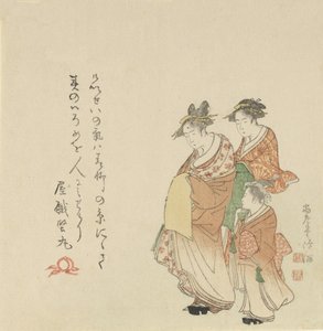 Courtesan com Dois Assistentes, 1797. de Kubo Shunman