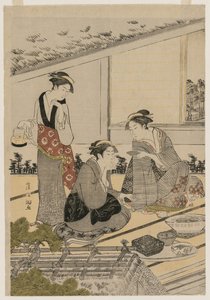 Mulheres em uma casa de chá de Kubo Shunman