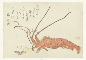 Lagosta e Conchas de Kubota Shunman
