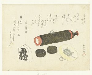 Telescópio, Netsuke e Shogi Piece de Kubota Shunman