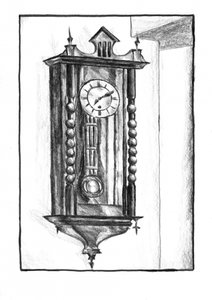Desenho de um relógio de parede antigo de Kulik