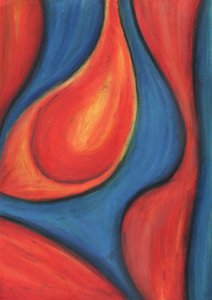 Formas fluidas em vermelho e azul de Kulik