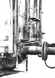 Detalhes do vagão de comboio industrial de Kulik
