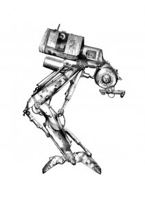 Desenho de um robô mecânico de Kulik