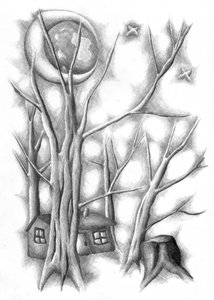 Casas na Floresta ao Luar de Kulik