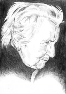 Desenho de silhueta de retrato, esboço 20