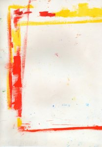 Moldura abstrata em vermelho e amarelo de Kulik