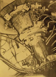 Esboço de uma máquina vintage