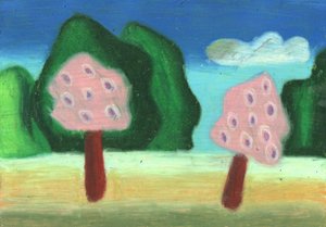 Paisagem caprichosa com árvores cor-de-rosa de Kulik